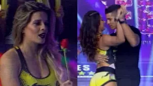 El bailarín se animó a bailar con Melissa Loza