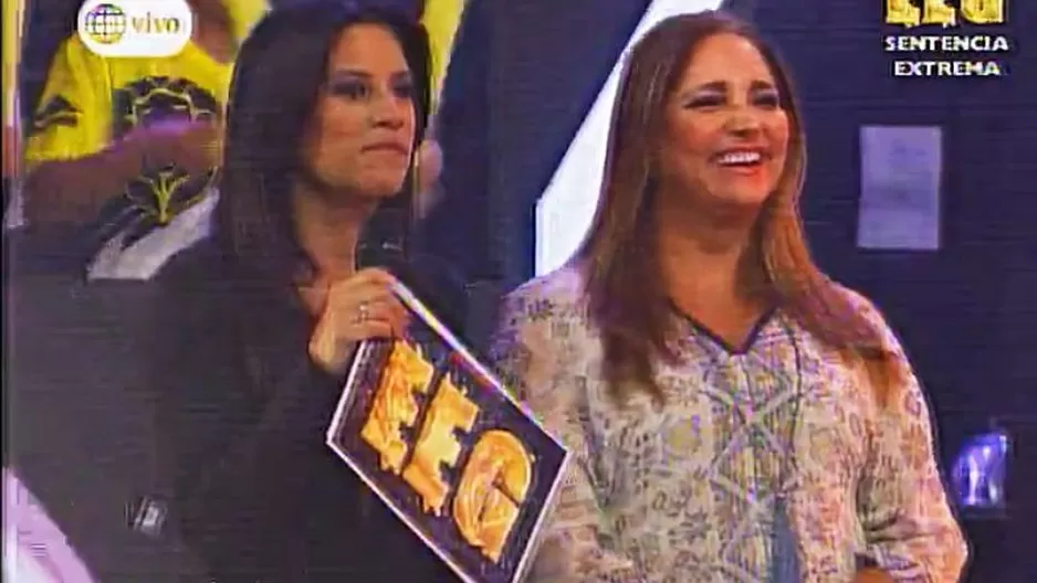 María Pía Copello junto a la actriz Gabriela Rivera. Foto: captura de video EEG