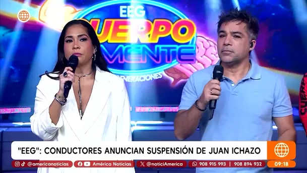 El último martes, Katia Palma y Renzo Schuller anunciaron la suspensión de Juan Ichazo en EEG / Captura