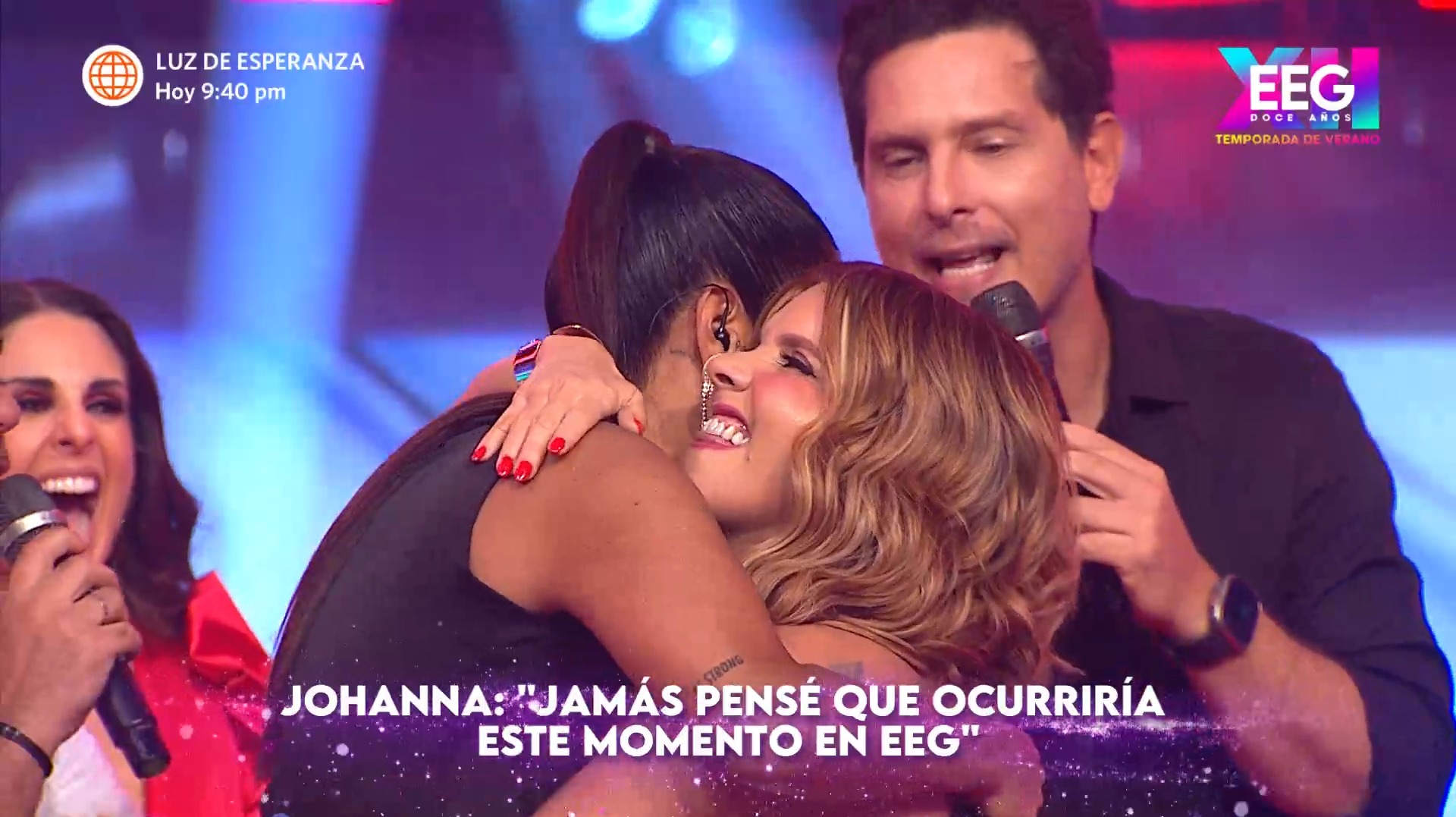 El inesperado abrazo entre Johanna San Miguel y Katia Palma. Fuente: AméricaTV