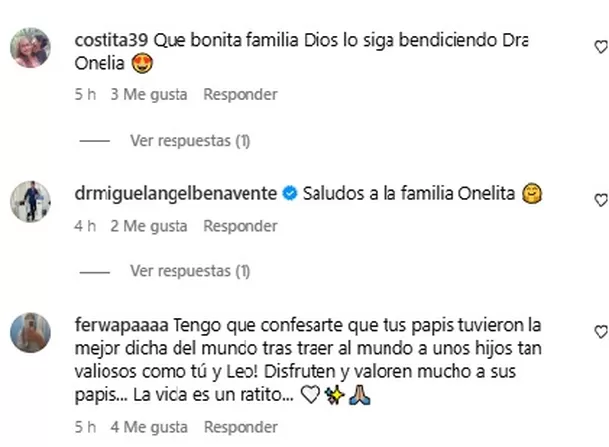 Fans de Onelia Molina le ofrecen su respaldo y elogian a su familia. Foto: Instagram Fans de Onelia Molina le ofrecen su respaldo y elogian a su familia. Foto: Instagram