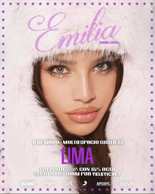 Emilia anunció concierto en Lima para el 8 de mayo / Difusión 