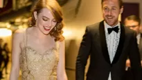 Emma Stone junto a Ryan Gosling. (Vía: AFP)