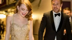 Emma Stone junto a Ryan Gosling. (Vía: AFP)