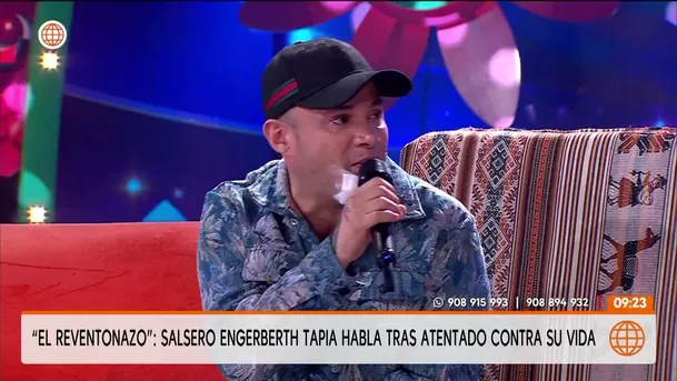 A una semana del ataque armado que sufrió junto a su hijo en el Callao, Engerberth Tapia recordó el instante que más lo marcó: mientras escapaba de los disparos, su pequeño le repetía que lo amaba. El salsero también confirmó que el menor ya se encuentra bien tras permanecer en UCI. Foto: El Reventonazo de la Chola A una semana del ataque armado que sufrió junto a su hijo en el Callao, Engerberth Tapia recordó el instante que más lo marcó: mientras escapaba de los disparos, su pequeño le repetía que lo amaba. El salsero también confirmó que el menor ya se encuentra bien tras permanecer en UCI. Foto: El Reventonazo de la Chola