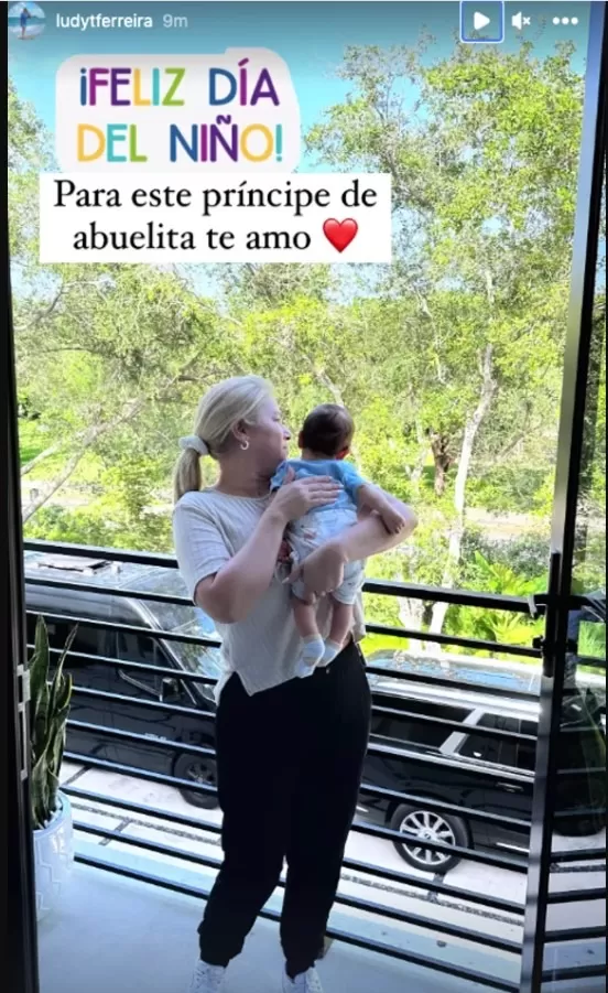 Mensaje que escribió la madre de Nadia ssludando a su nieto por el día del niño / Foto: IG Ludy Ferreira