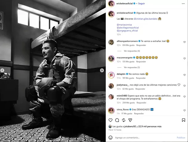 El actor publicó fotografías inéditas de 'Joel Gonzales' y un mensaje que hizo pensar a los seguidores que su salida de la serie podría ser definitiva Video: Instagram @erickeleraoficial El actor publicó fotografías inéditas de 'Joel Gonzales' y un mensaje que hizo pensar a los seguidores que su salida de la serie podría ser definitiva Video: Instagram @erickeleraoficial
