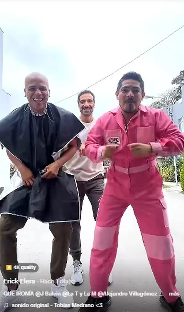 Erick Elera, Alejandro Villagómez y Fernando Niño hicieron trend de ‘Qué ironía’ de J Balvin / TikTok: erickeleraoficial Erick Elera, Alejandro Villagómez y Fernando Niño hicieron trend de ‘Qué ironía’ de J Balvin / TikTok: erickeleraoficial