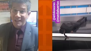 Erick Osores sufrió dolorosa caída en pleno set de televisión 