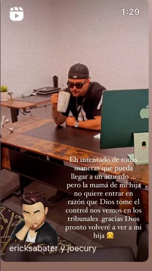 Erick Sabater iniciará acciones legales contra la madre de su hija Gitana Andújar/Foto: Instagram