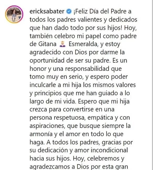 Erick Sabater y su adorable celebración por el Día del padre 