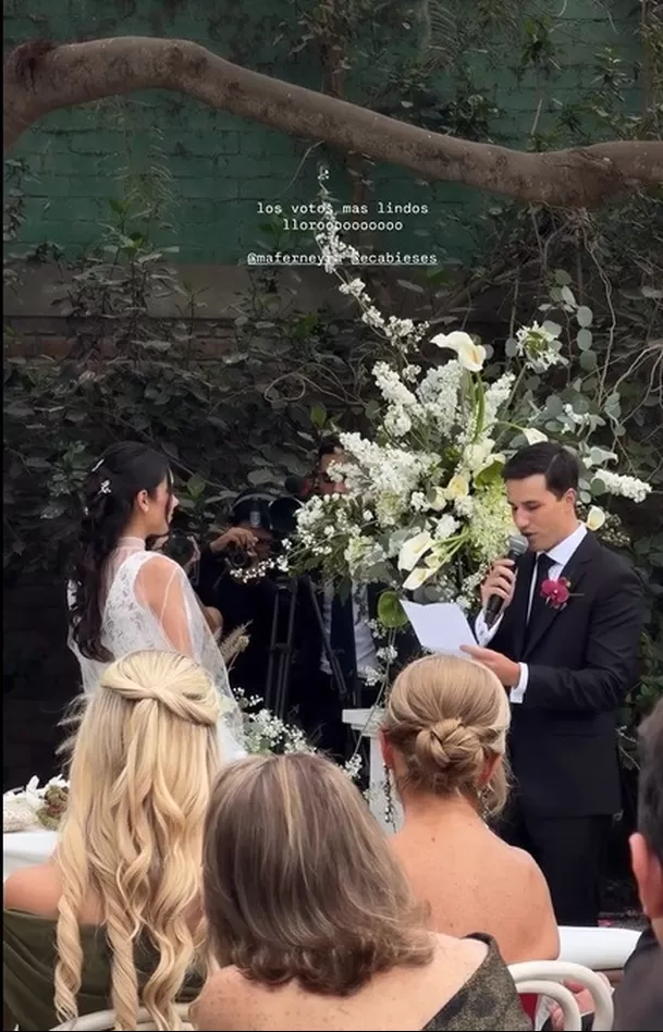 Ernesto Cabieses conmueve a Mafer Neyra con sus votos durante su boda / IG