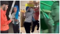 Tekashi 6ix9ine compartió videos de Yailin cuando lo amenazaba con un cuchillo. Fuente: Instagram