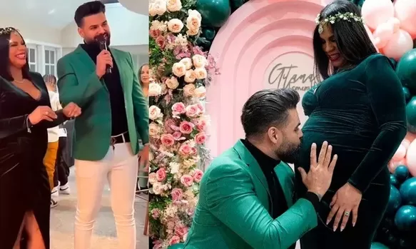 Erick Sabater y Gitana Andújar durante baby showe de su bebé. fuente: Instagram