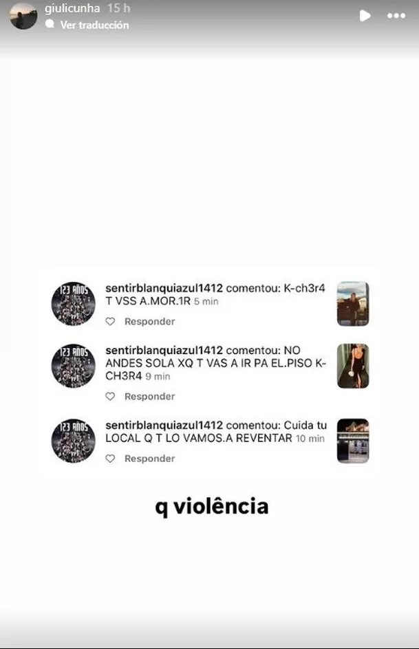 Esposa de Hernán Barcos denuncia amenazas / IG: @giulicunha Esposa de Hernán Barcos denuncia amenazas / IG: @giulicunha