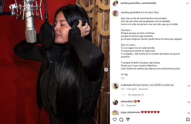 Reacción de Carolina Jaramillo tras homenaje de Armonía 10 a Paul Flores / Instagram