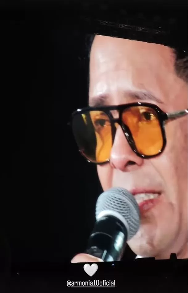 Integrante de Armonía 10 se quebró al dedicarle una palabras a Paul Flores / Captura