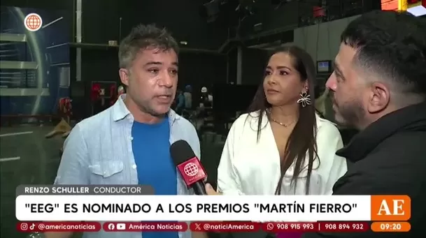 Renzo Schuller y Katia Palma expresaron su alegría por la nominación. Foto: América TV Renzo Schuller y Katia Palma expresaron su alegría por la nominación. Foto: América TV