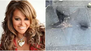 Vandalizan nuevamente estrella de Jenni Rivera. Fuente: Instagram