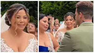 Estrella Torres se conmovió rumbo al altar antes de casarse con Kevin Salas. Fuente: Instagram/FiorellaMendez