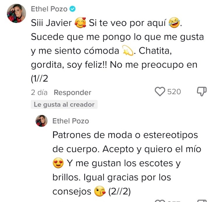 Respuesta de Ethel Pozo