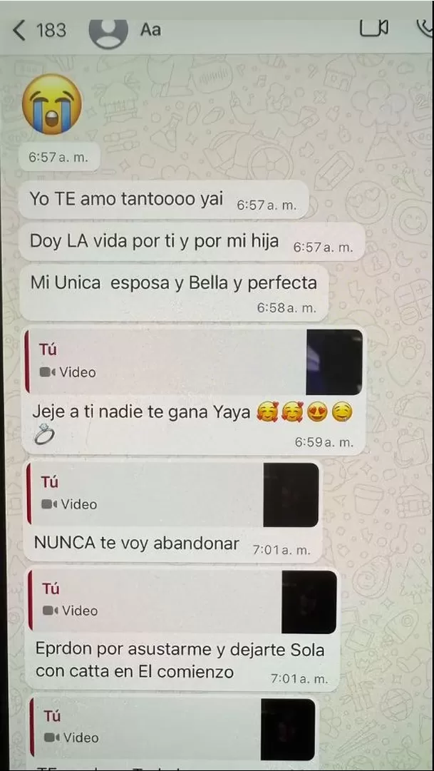 Estos son mensajes que Yailín aseguró fueron enviados a ella por Anuel AA/Foto: Instagram