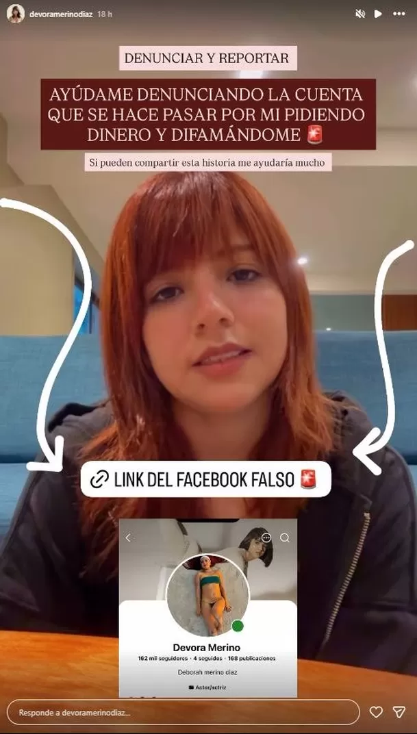 Devora Merino denunció suplantación de identidad en redes sociales / IG: devoramerinodiaz