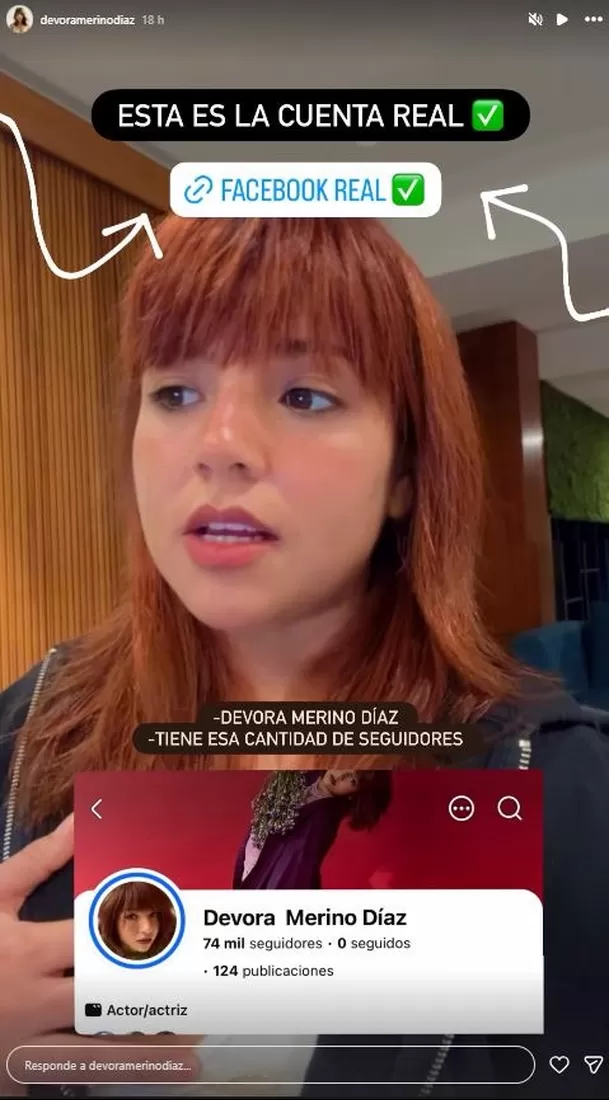 Devora Merino, actriz de AFHS, denunció que suplantan su identidad para pedir dinero / IG: devoramerinodiaz 