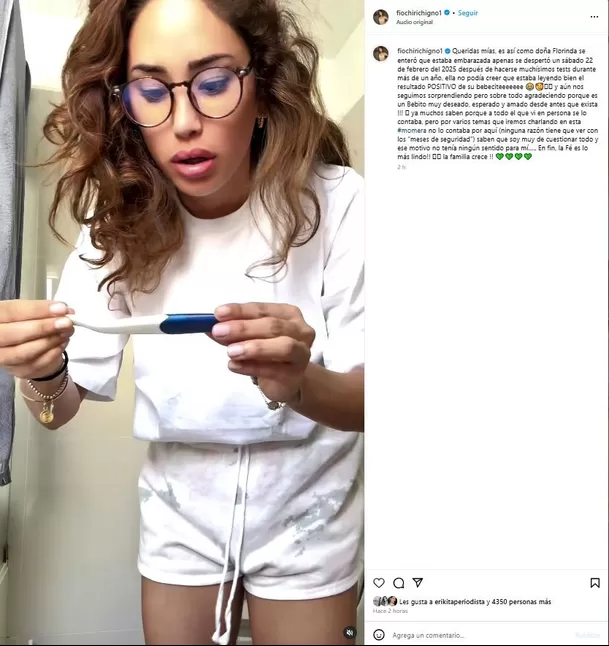 Fiorella Chirichigno anunció su embarazo entre lágrimas. Fuente: Instagram Fiorella Chirichigno anunció su embarazo entre lágrimas. Fuente: Instagram