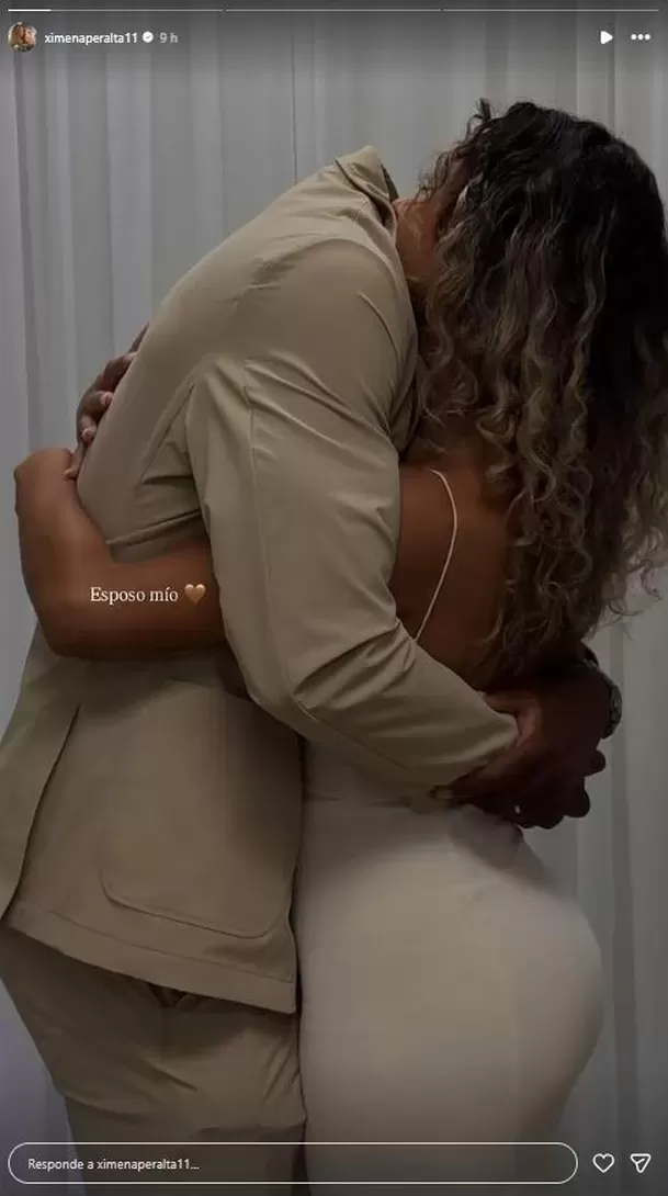 Foto publicada por Ximena Peralta junto a Nelson Agholor en su boda /Foto: Instagram