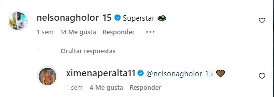 Nelson Agholor publicó este comentario en el Instagram de Ximena Peralta/Foto: Instagram