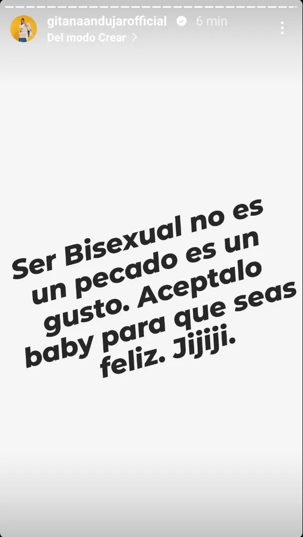 Mensaje de la exesposa de Erick Sabater, Gitana Andújar en Instagram/Foto: Instagram