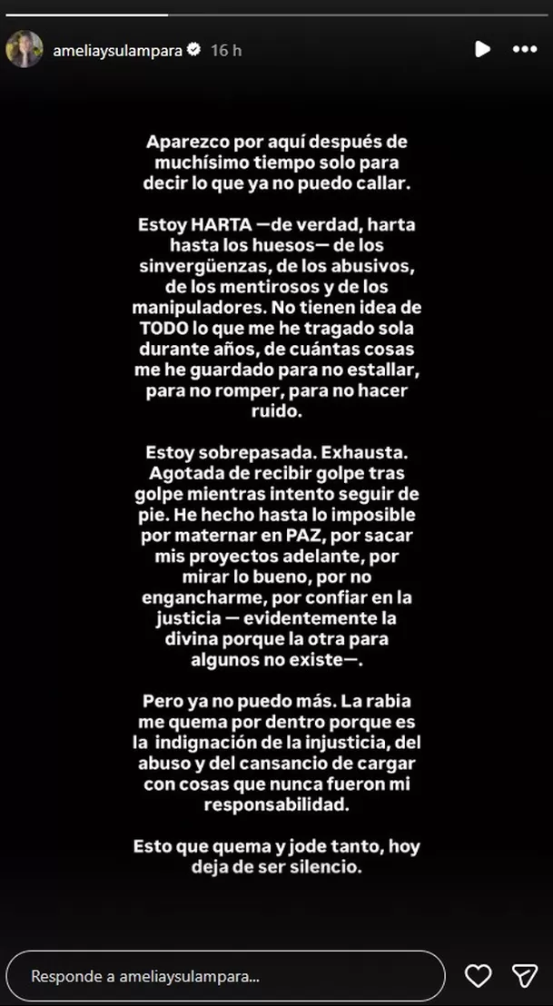 Exesposa de Renato Tapia lanza fuerte denuncia en redes / Captura Instagram