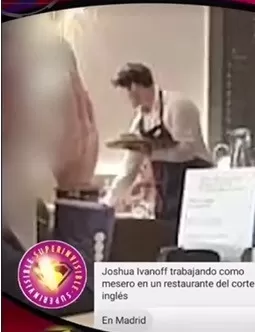  Joshua Ivanoff reaparece trabajando como mesero en España. Fuente: Instarandula