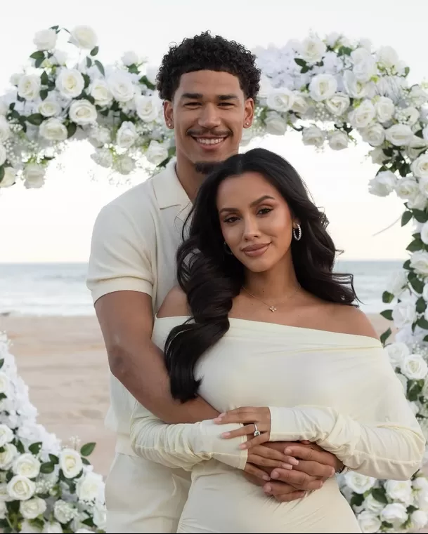 Camila Escribens junto a su prometido Allen Lazard. Fuente: Instagram Camila Escribens junto a su prometido Allen Lazard. Fuente: Instagram