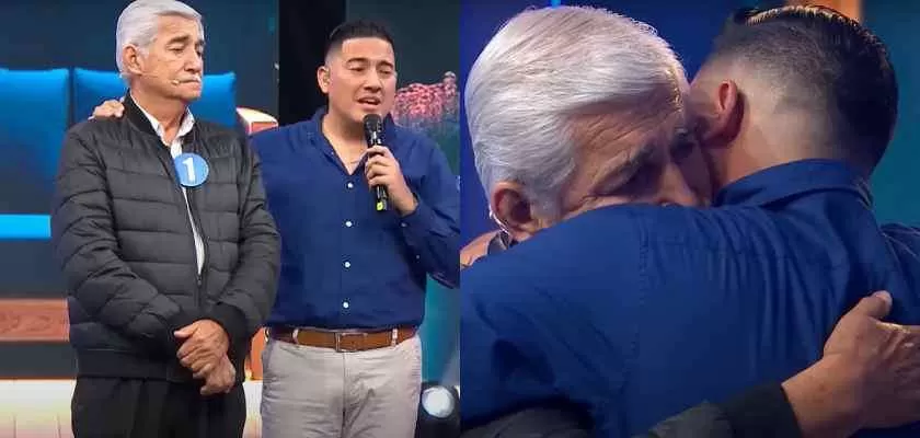 Pedro Loli y su padre don Pedro Loli Espinoza en el programa '¿Cuál es el verdadero' en 2023 / América Televisión