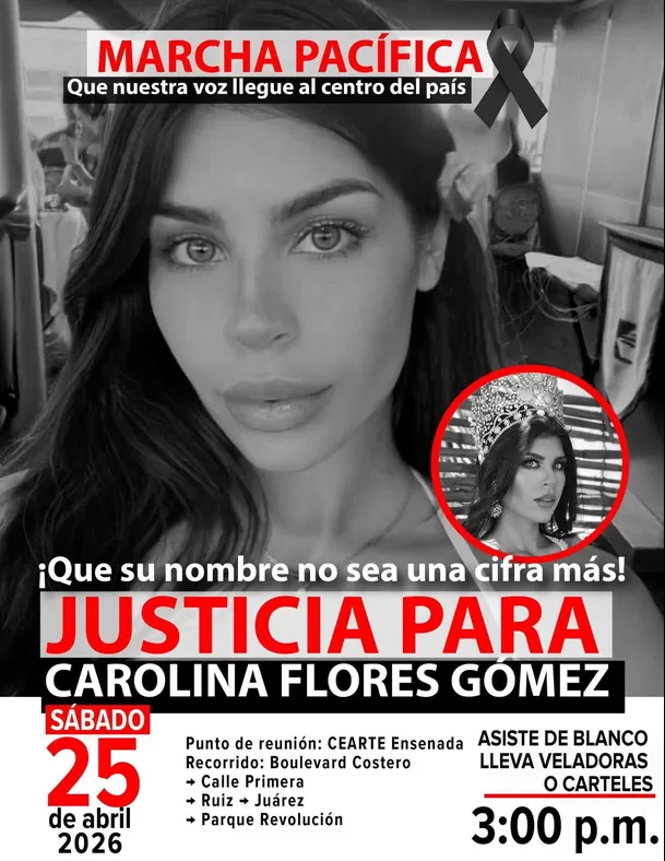Convocan a movilización para pedir justicia por Carolina Flores. Foto: Facebook