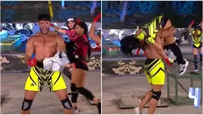 Fabio Agostini enloqueció tras victoria y cargó a Michelle Soifer. Fuente: AméricaTV