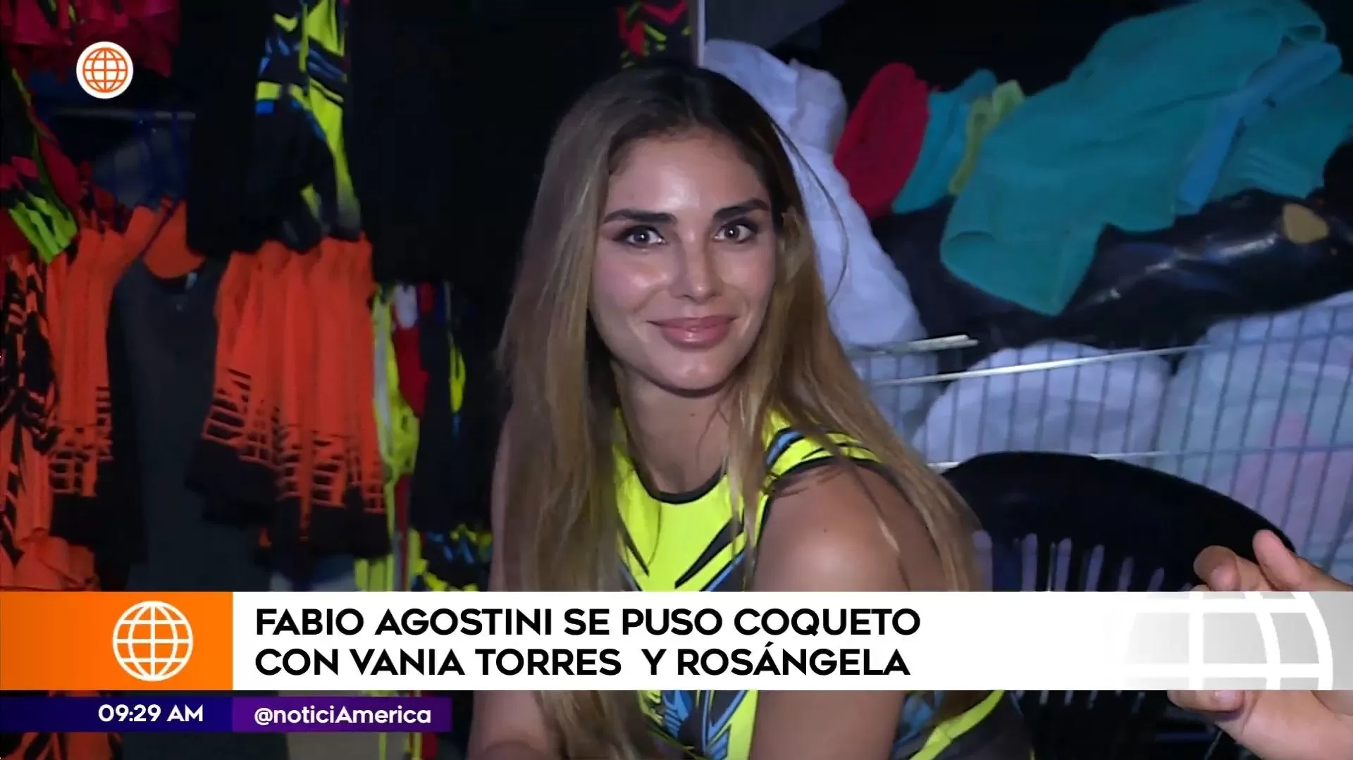 Vania Torres se sonrojó con el elogio de Fabio Agostini detrás de cámaras / América Televisión