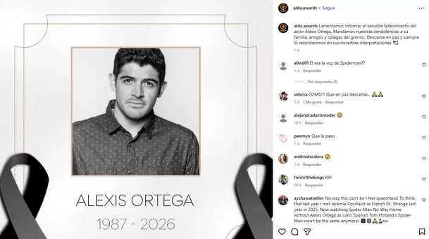 El mundo del cine despide a la voz latina de Tom Holland en Spider-Man/ Captura Instagram