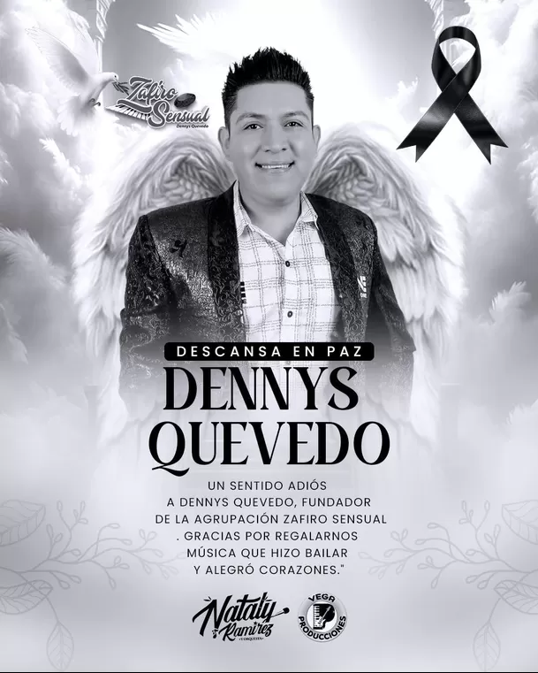 La despedida de Azucena Calvay al compositor Dennys Quevedo / Instagram