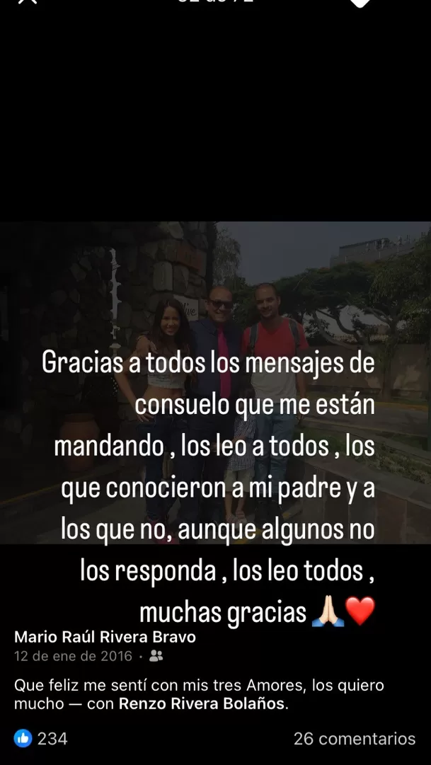 Areliz Benel agradeció a seguidores por apoyo tras muerte de su padre / Instagram Areliz Benel agradeció a seguidores por apoyo tras muerte de su padre / Instagram