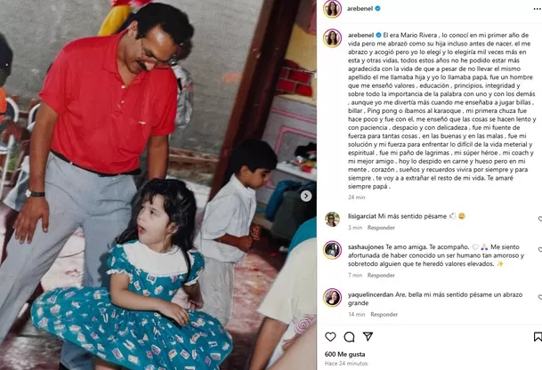 La despedida de Areliz Benel a su padre / Instagram La despedida de Areliz Benel a su padre / Instagram