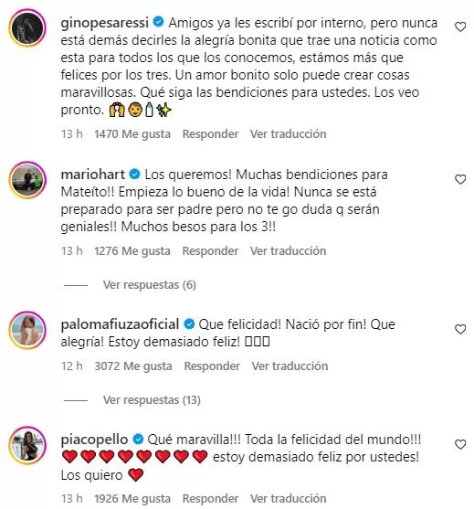 Famosos felicitaron a Angie Arizaga y a Jota Benz por el nacimiento de su bebé / Instagram