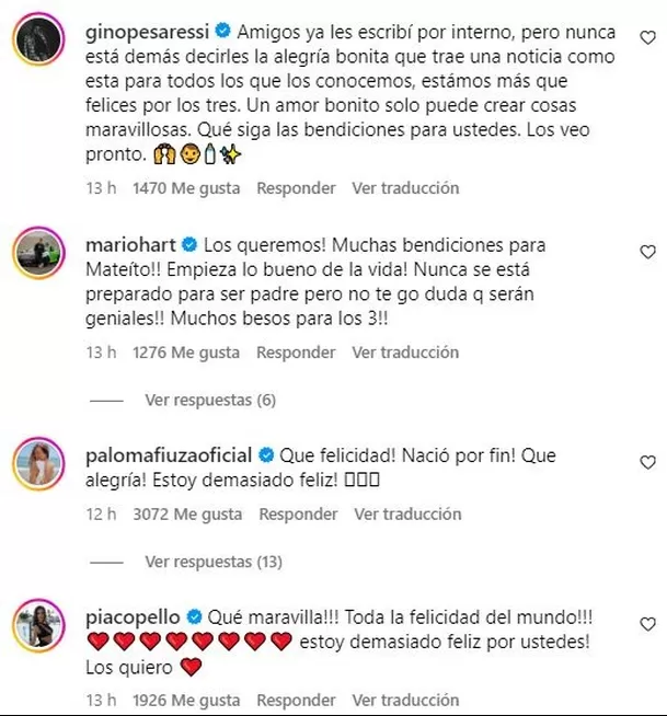 Famosos felicitaron a Angie Arizaga y a Jota Benz por el nacimiento de su bebé / Instagram