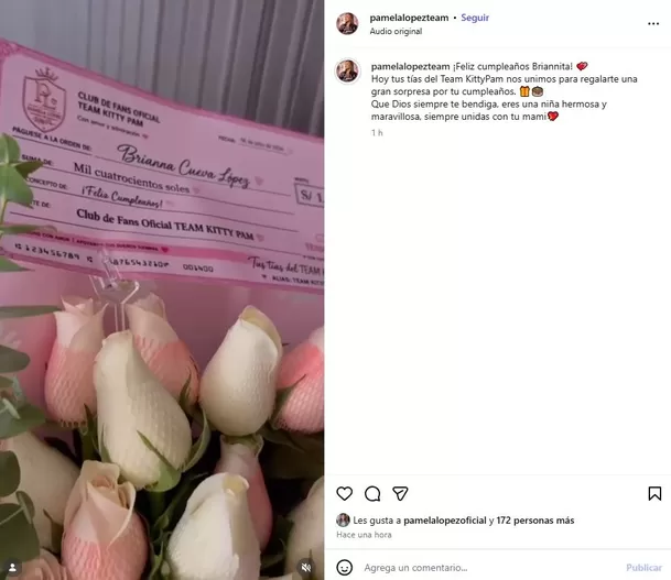 Las integrantes del club de fans Team KittyPam sorprendieron a Brianna, la hija mayor de Christian Cueva y Pamela López por su cumpleaños Video: Instagram @pamelalopezteam Las integrantes del club de fans Team KittyPam sorprendieron a Brianna, la hija mayor de Christian Cueva y Pamela López por su cumpleaños Video: Instagram @pamelalopezteam
