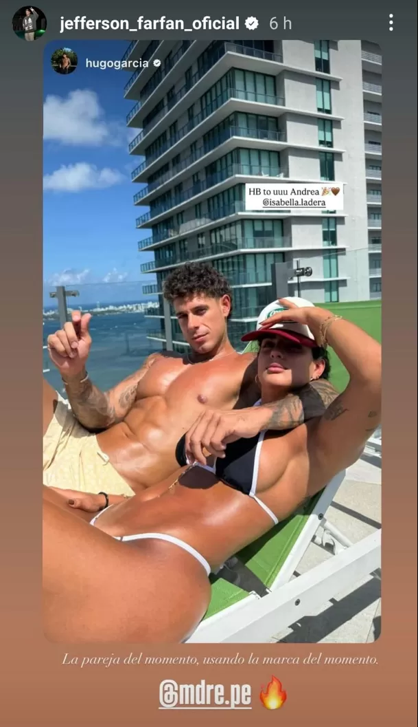 Jefferson Farfán "delató" a Hugo García y confirmó su romance con Isabella Ladera. Fuente: Instagram