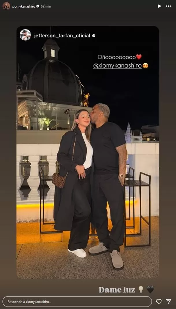 Jefferson Farfán sorprendió al publicar su primera foto con Xiomy Kanashiro. Fuente: Instagram Jefferson Farfán sorprendió al publicar su primera foto con Xiomy Kanashiro. Fuente: Instagram