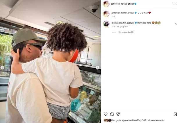 Jeffersón Farfán se reunió con su hija menor en medio de pelea con Darinka Ramírez / Instagram