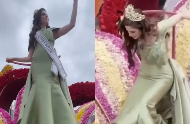 Fátima Bosch se desmayó en pleno desfile en Ecuador / Captura